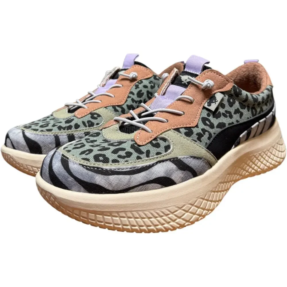 ROCKET DOG Gravel Women's 7.5 Sneakers Olive Black Leopard Zebra Shoes